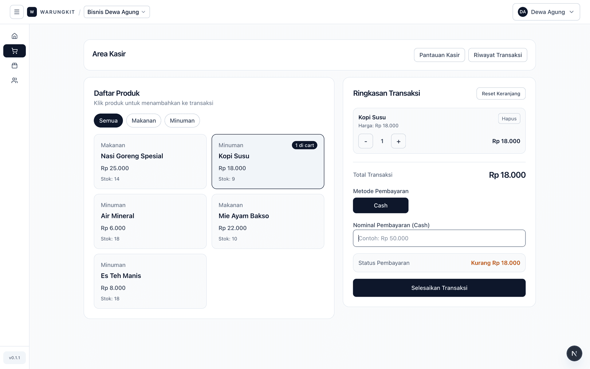 Preview POS WarungKit